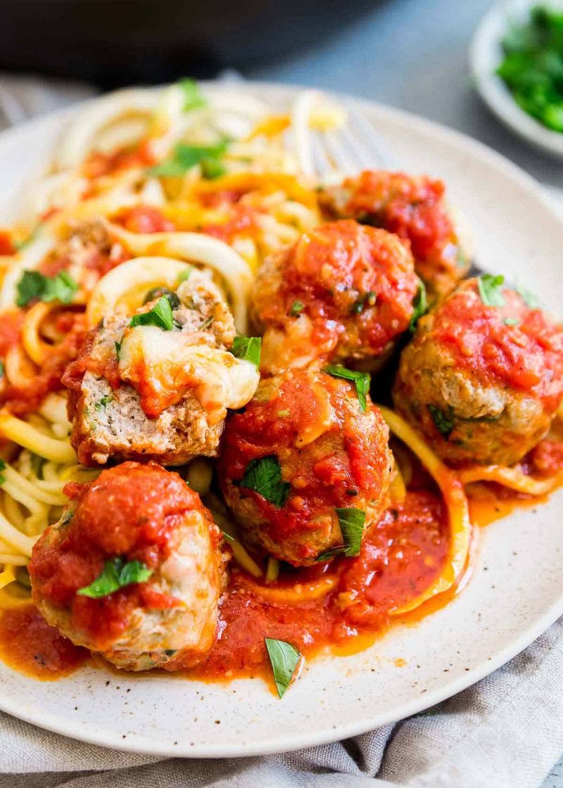 Turkey and Zucchini Meatballs in Marinara