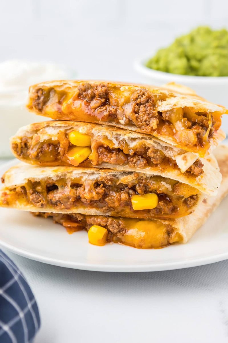 Cheesy Beef Quesadillas