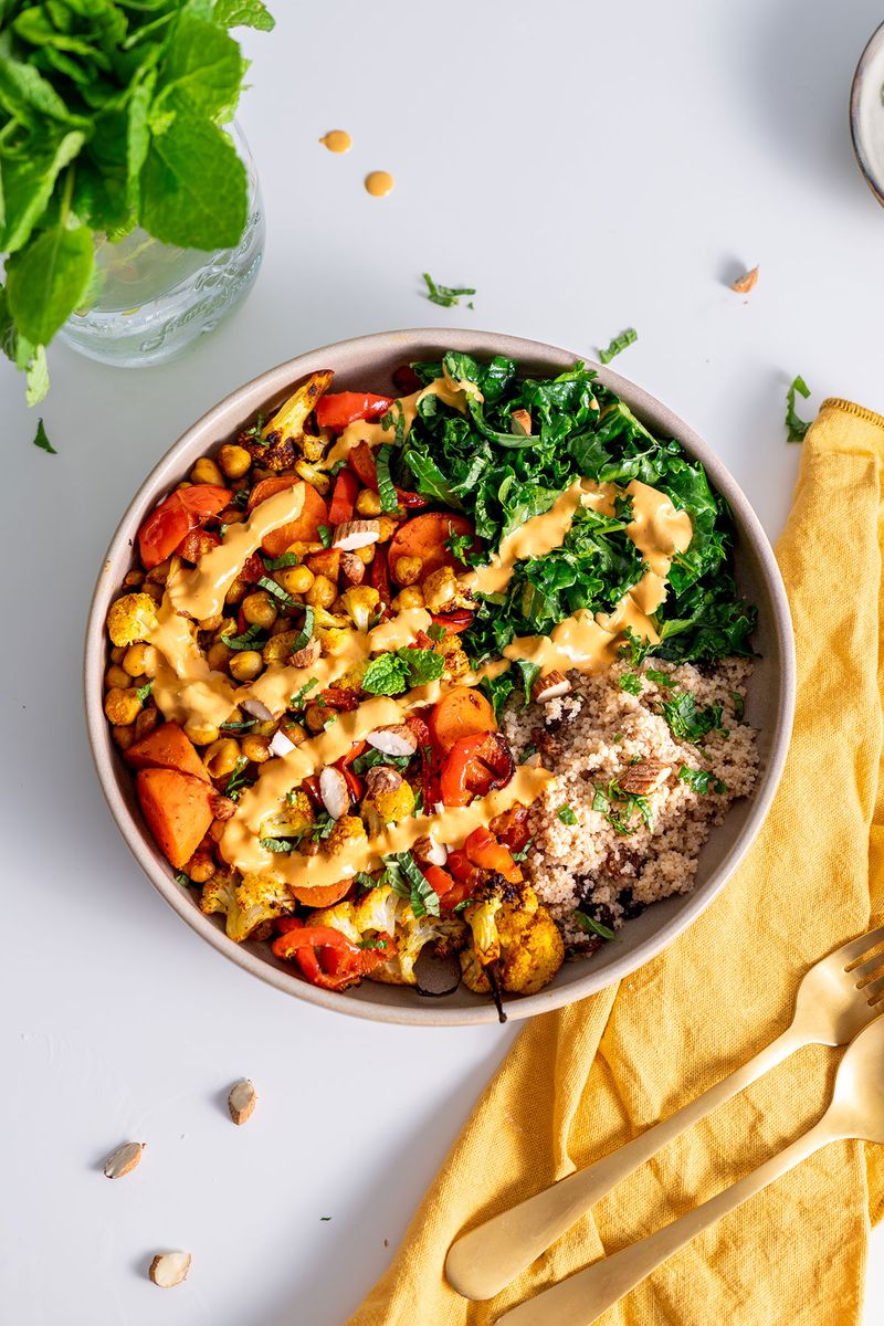 Moroccan Lentil Bowl with Harissa and Couscous