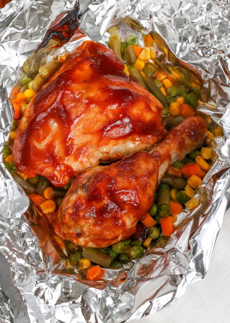 BBQ Chicken and Corn Foil Dinner