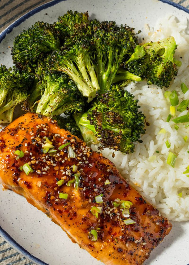 Honey Garlic Salmon with Roasted Broccoli