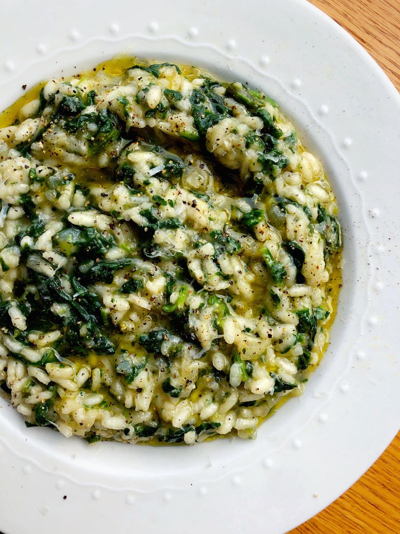 Spinach and Goat Cheese Risotto