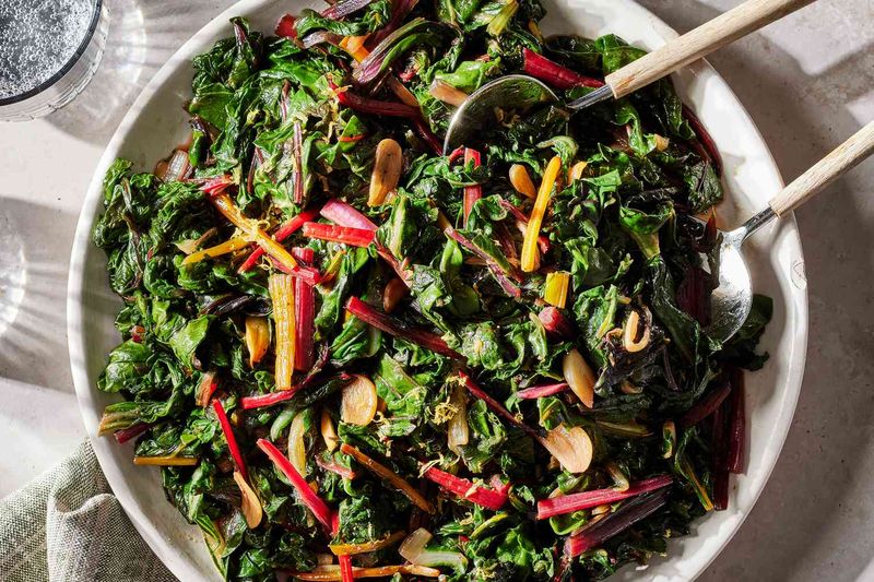 Braised Swiss Chard with Garlic