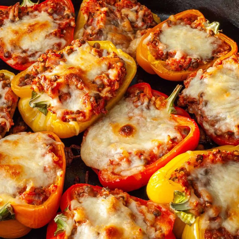 Lentil and Roasted Pepper Bake