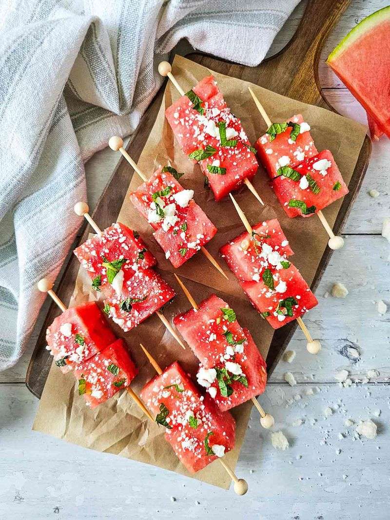 Watermelon and Feta Skewers