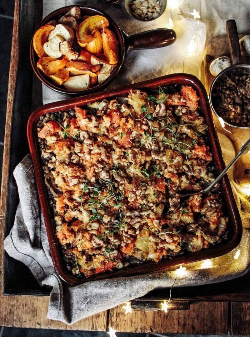 Lentil and Kale Hearty Winter Bake