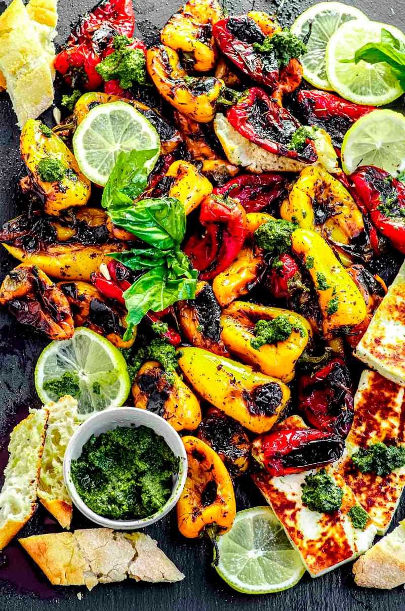 Grilled Halloumi and Roasted Pepper Bowl