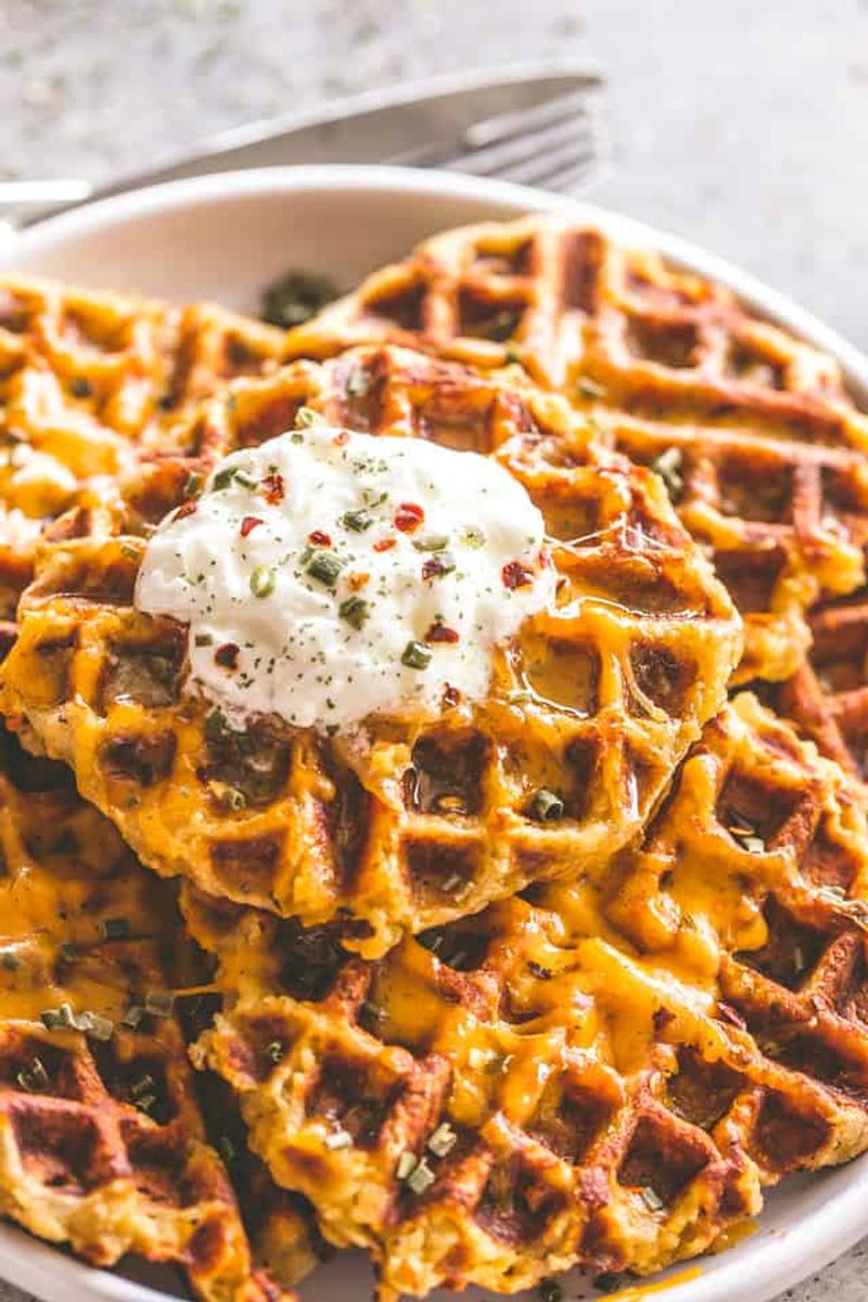 Cheesy Potato Waffles