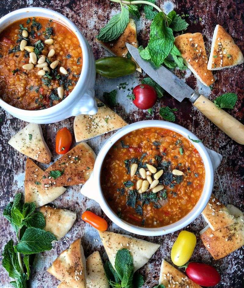 Lentil Soup With Toasted Cumin And Pine Nuts
