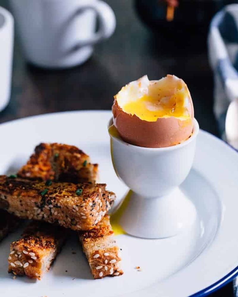 Cheesy Scrambled Eggs With Toast Soldiers