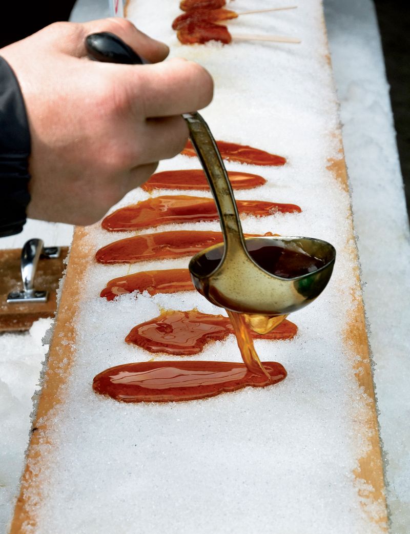 Maple Taffy on Snow