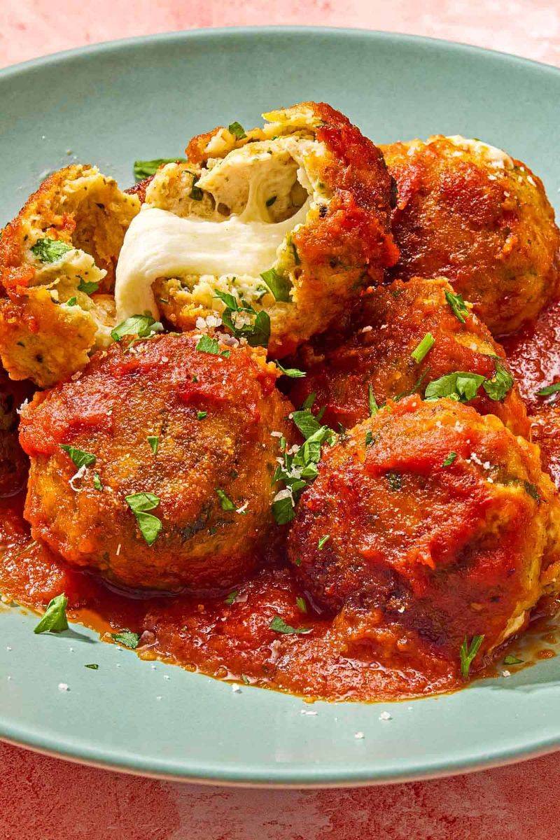 Mozzarella Stuffed Meatballs