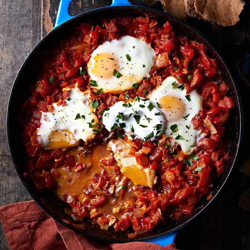 Shakshuka: Eggs Poached in Spiced Tomato Sauce