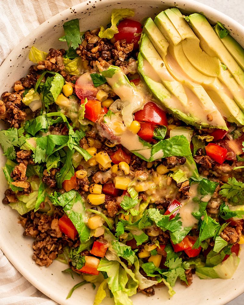 Smoky Lentil Taco Bowl