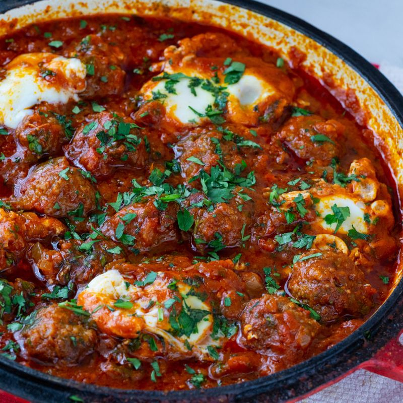 Moroccan Kefta (Spiced Lamb Meatballs in Tomato Sauce)