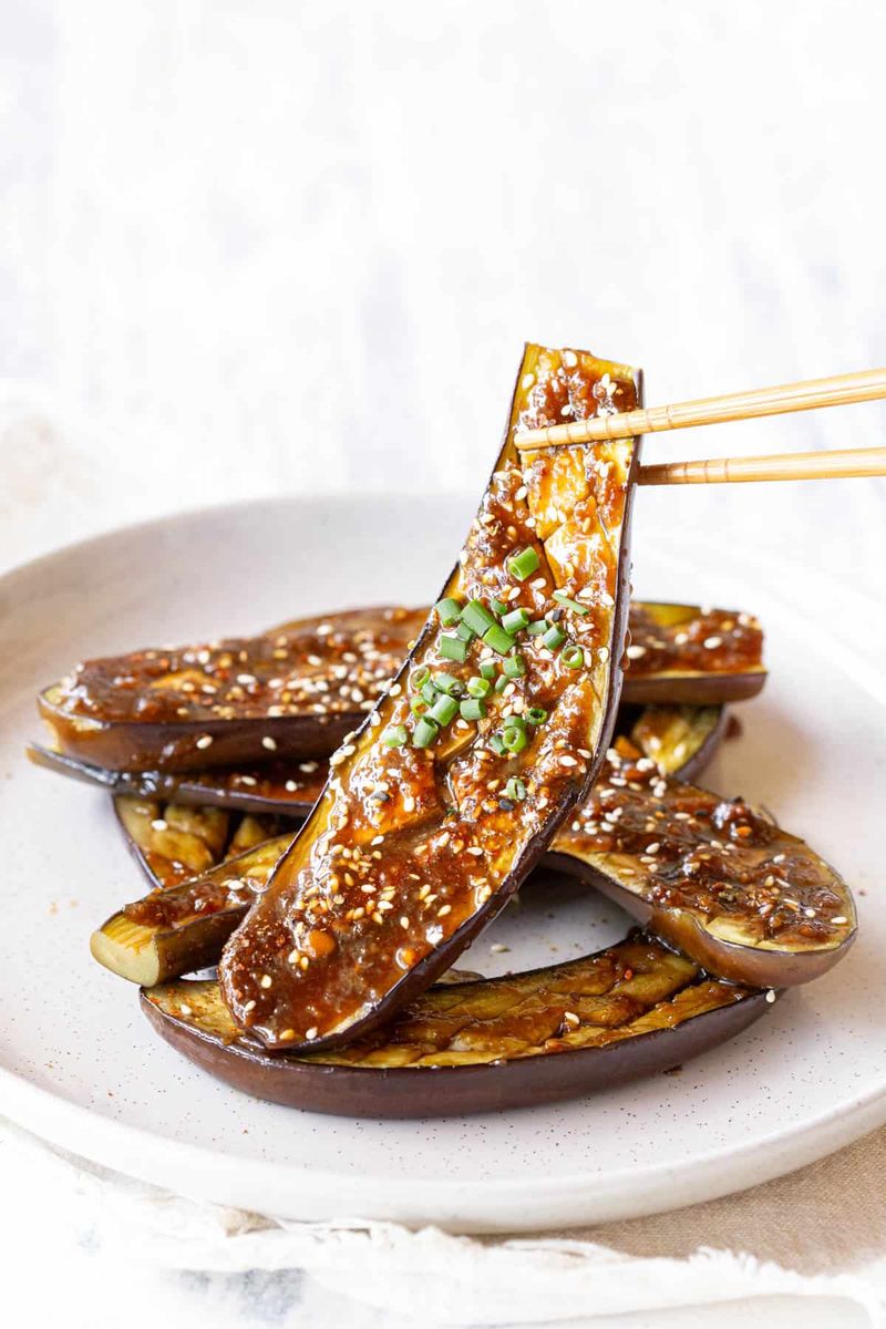 Japanese Miso and Tofu Stuffed Aubergine
