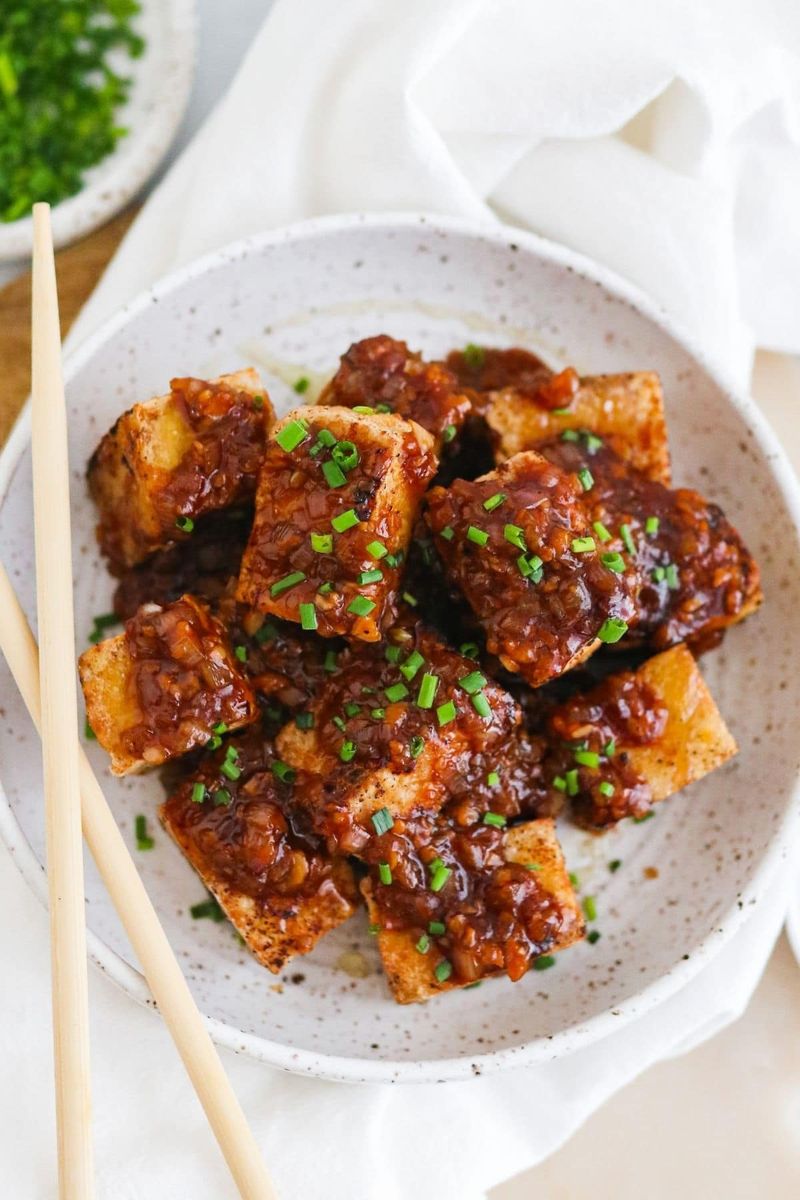 Crispy Tofu Bites with Ginger Soy Glaze