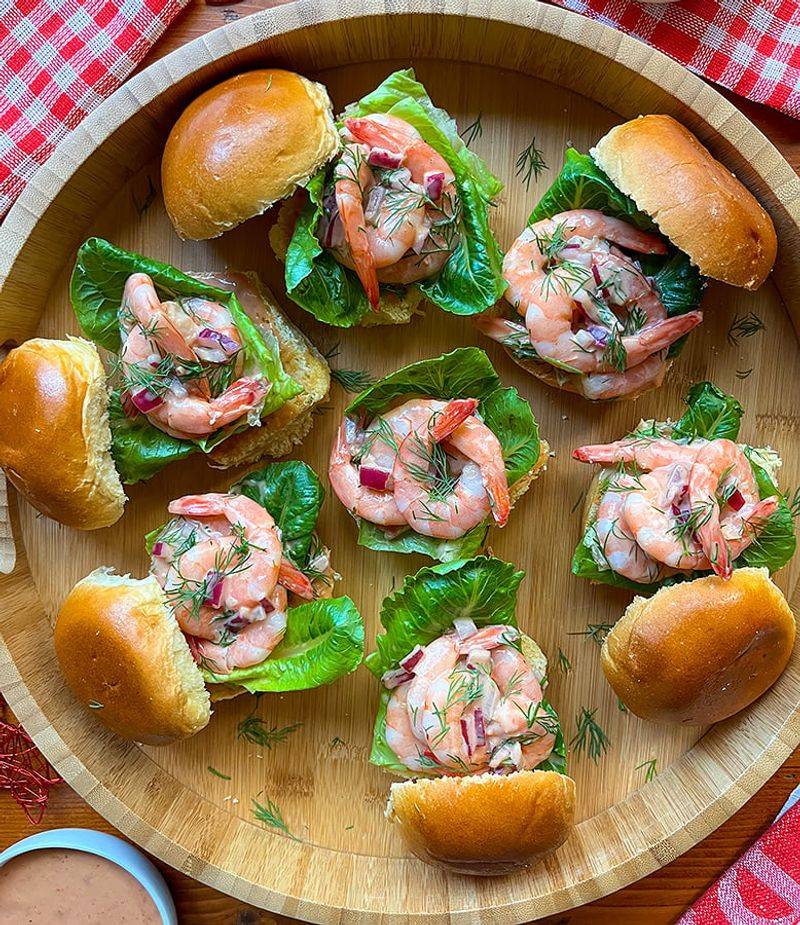 Shrimp Salad Bites on Mini Brioche Buns