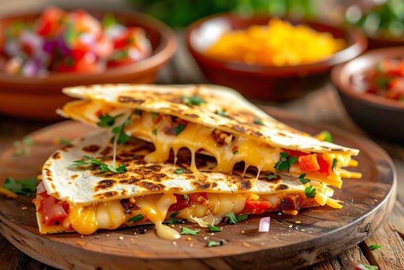 Cheese Quesadilla Triangles with Salsa Stars