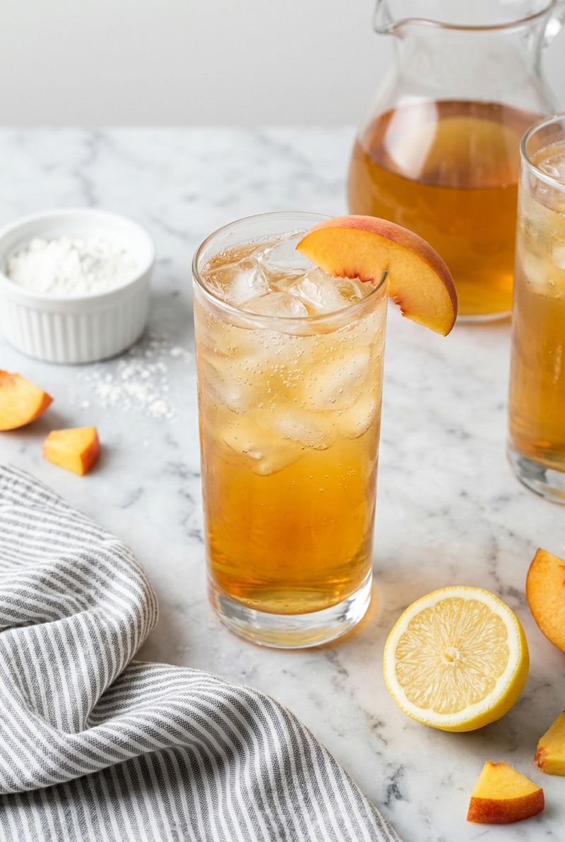 Peach Ginger Green Tea Fizz
