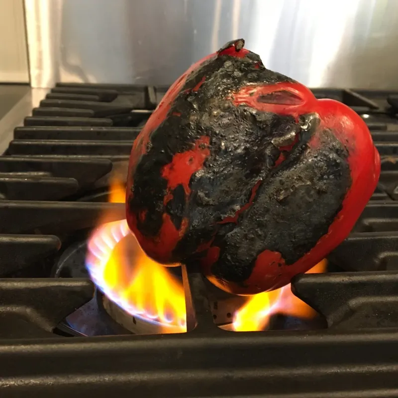 Fire Roasting Over a Gas Burner