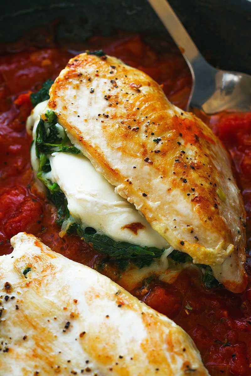 Spinach and Mozzarella Stuffed Chicken