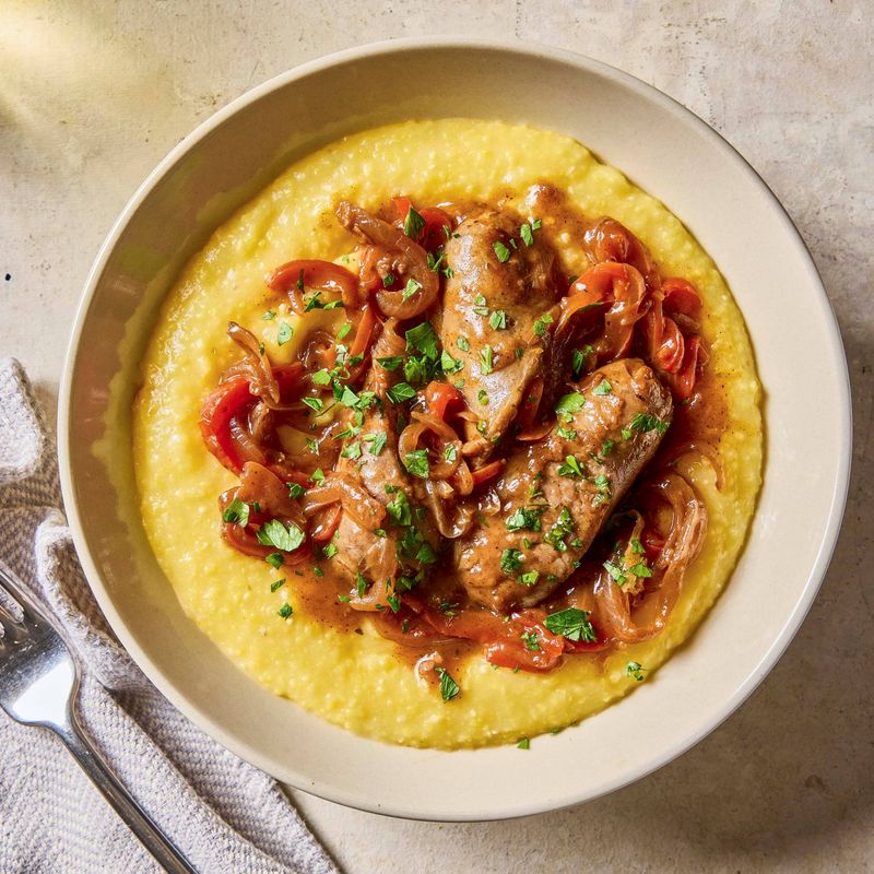 Creamy Polenta with Sausage and Peppers