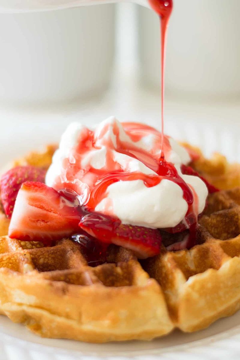 Waffles with Whipped Cream