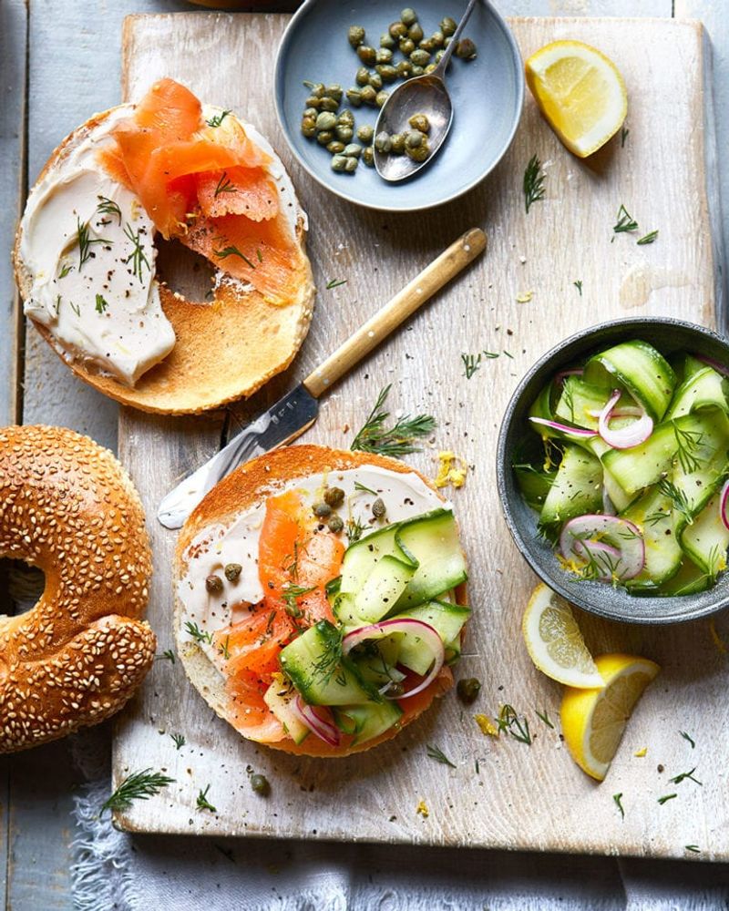 Smoked Salmon and Cream Cheese Bagel