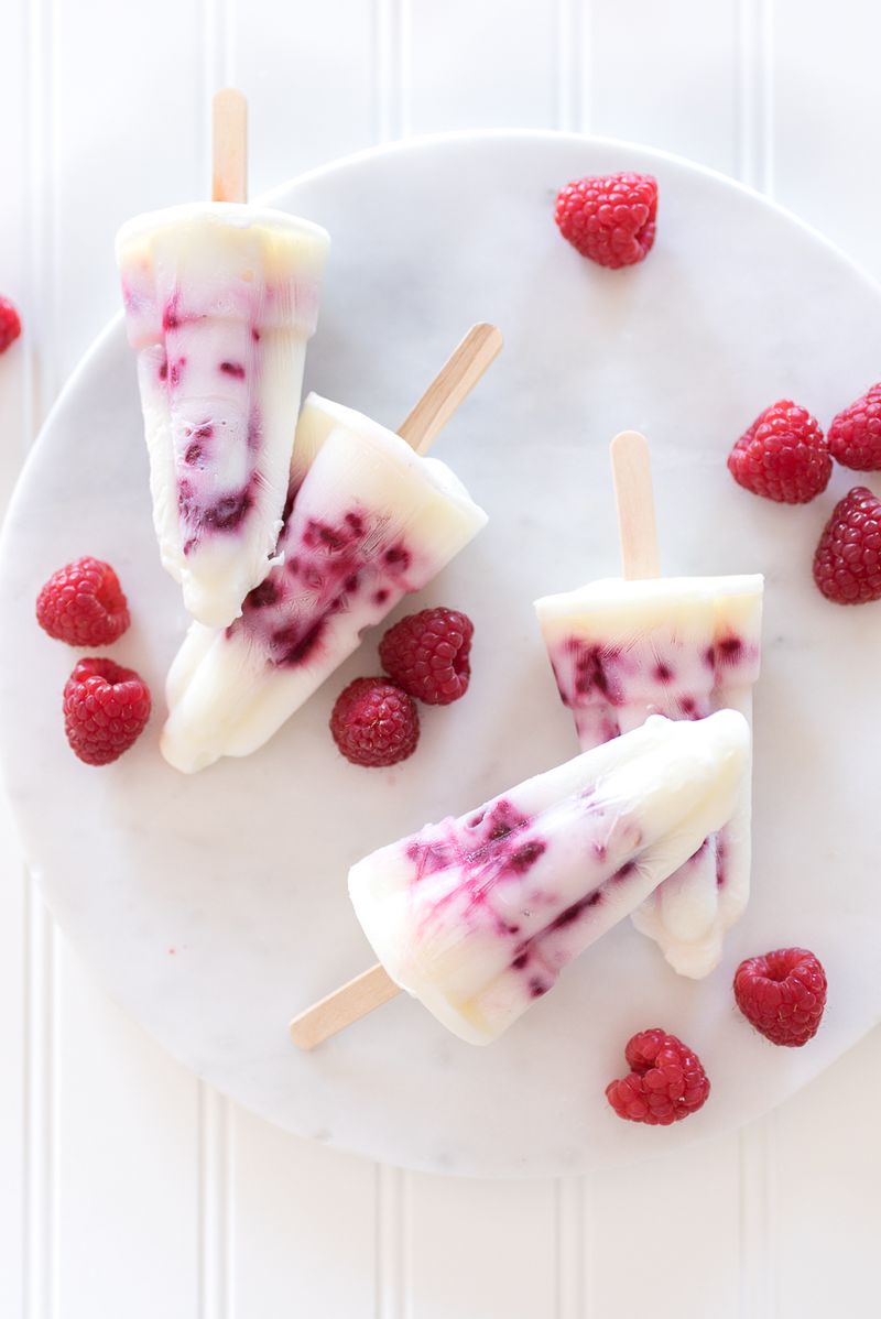 Raspberry Yogurt Popsicles
