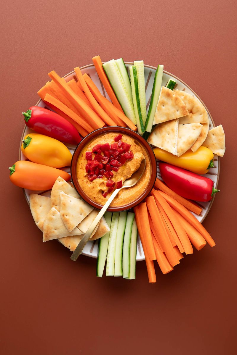 Pepper and Hummus Snack Board