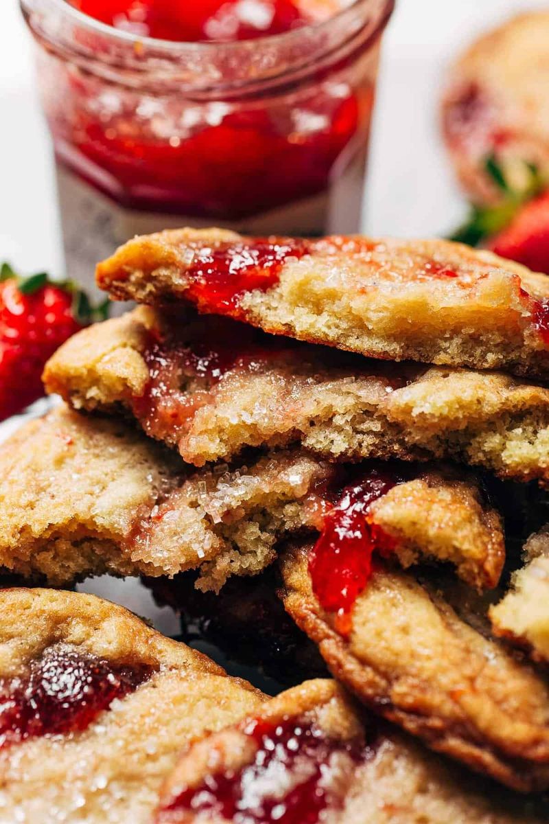 Strawberry Jam Stuffed Sugar Cookies
