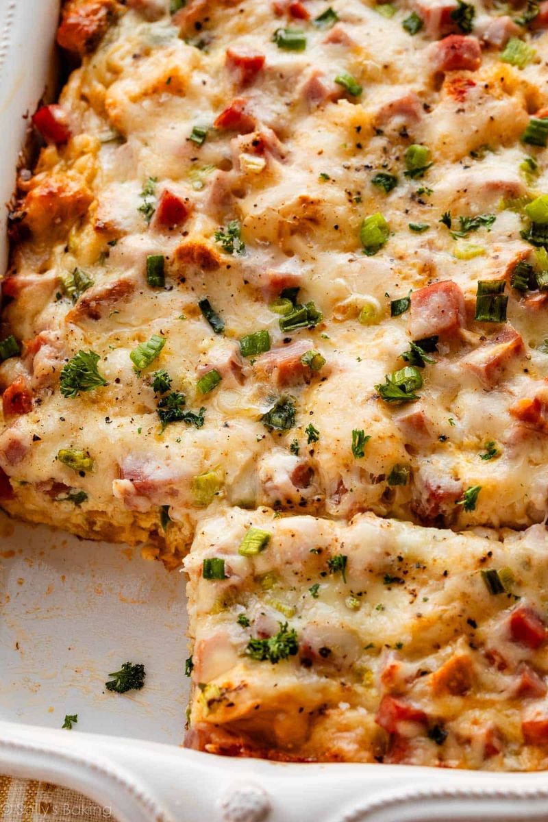 Breakfast Strata with Ham and Cheese
