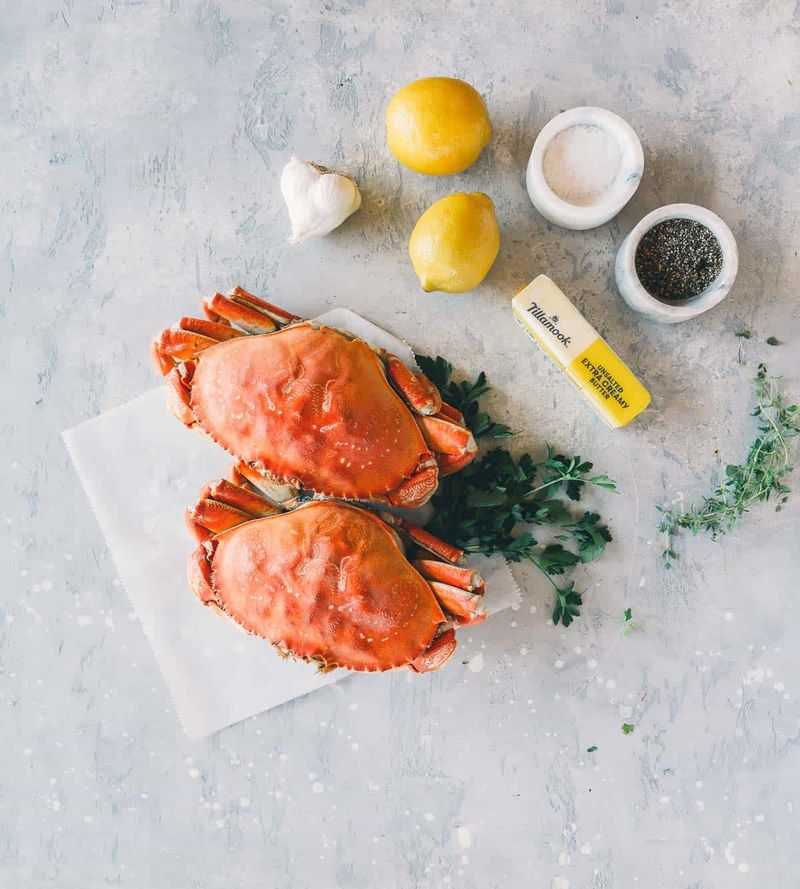 Steamed Whole Dungeness Crab with Herb Butter