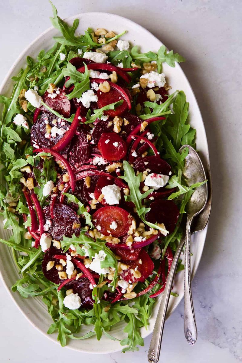 Beet and Goat Cheese Salad With Candied Walnuts