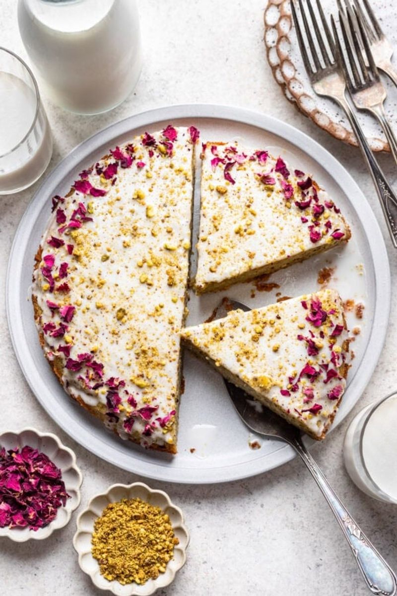 Pistachio and Rose Water Tart