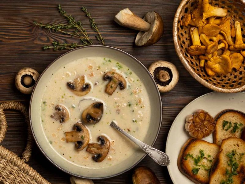 Manitarosoupa (Greek Mushroom Soup)
