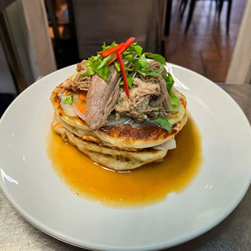 Pulled Pork and Sriracha Pancakes