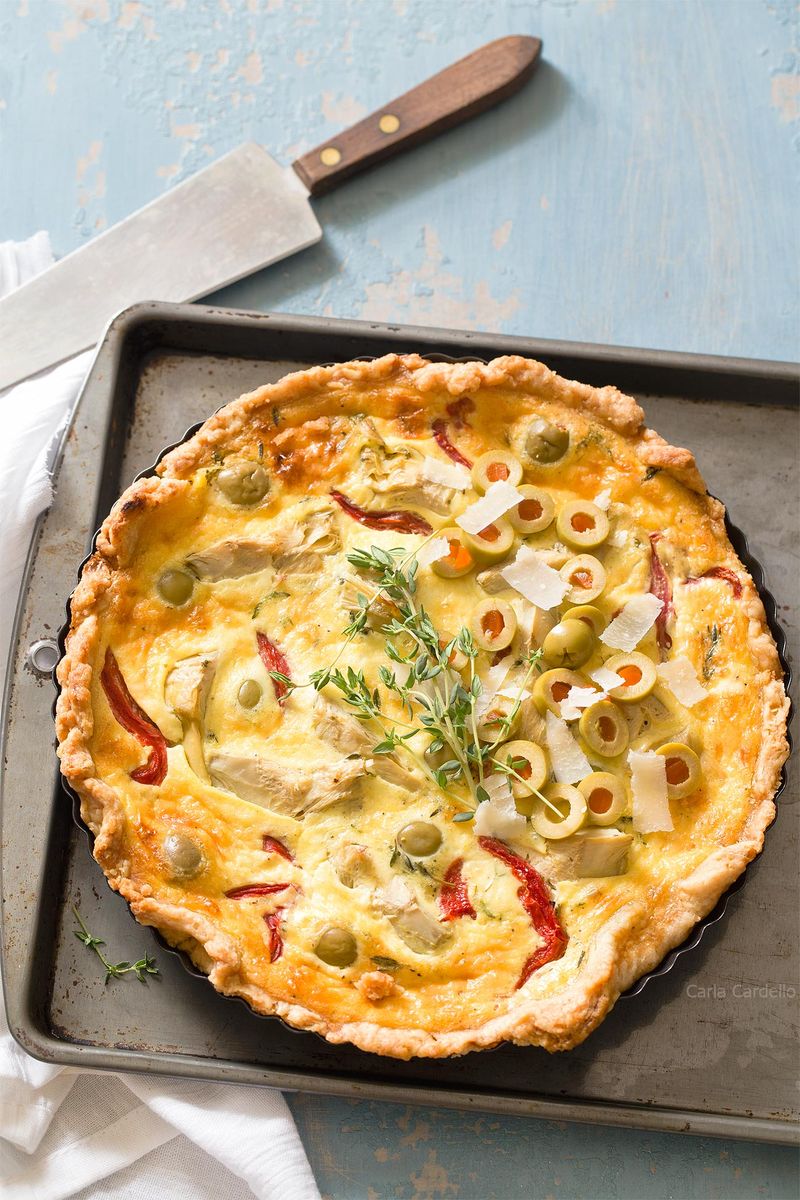 Artichoke and Olive Quiche