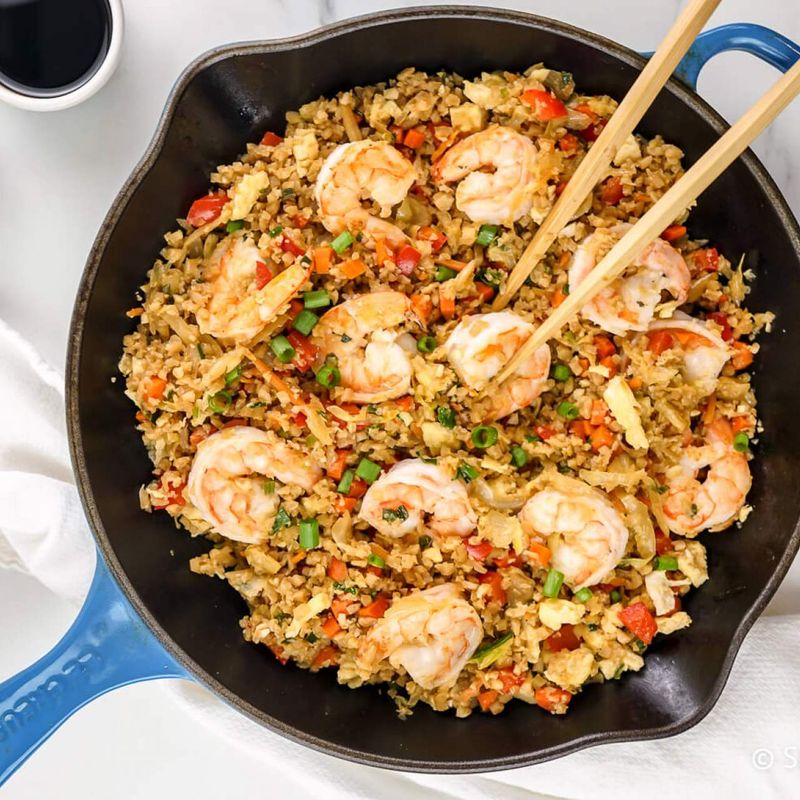 Shrimp and Cauliflower Fried Rice