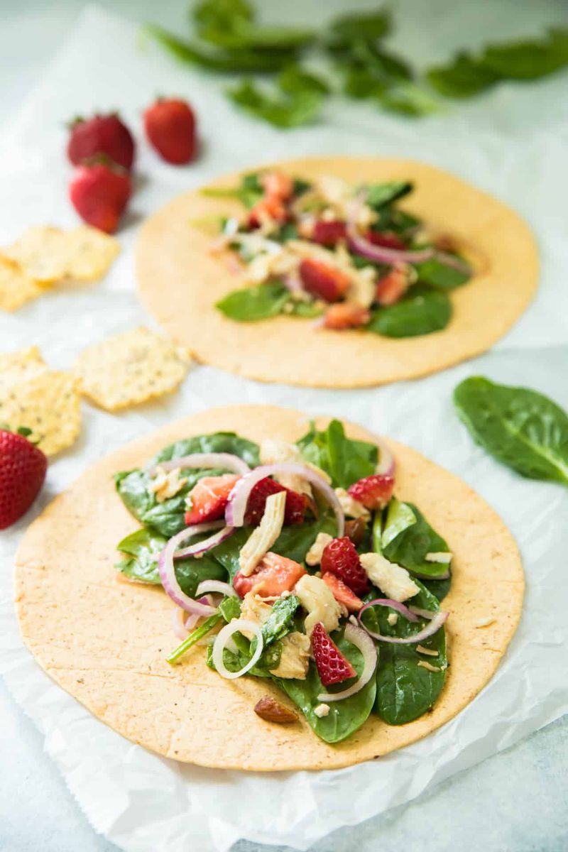 Strawberry Chicken Spinach Wrap