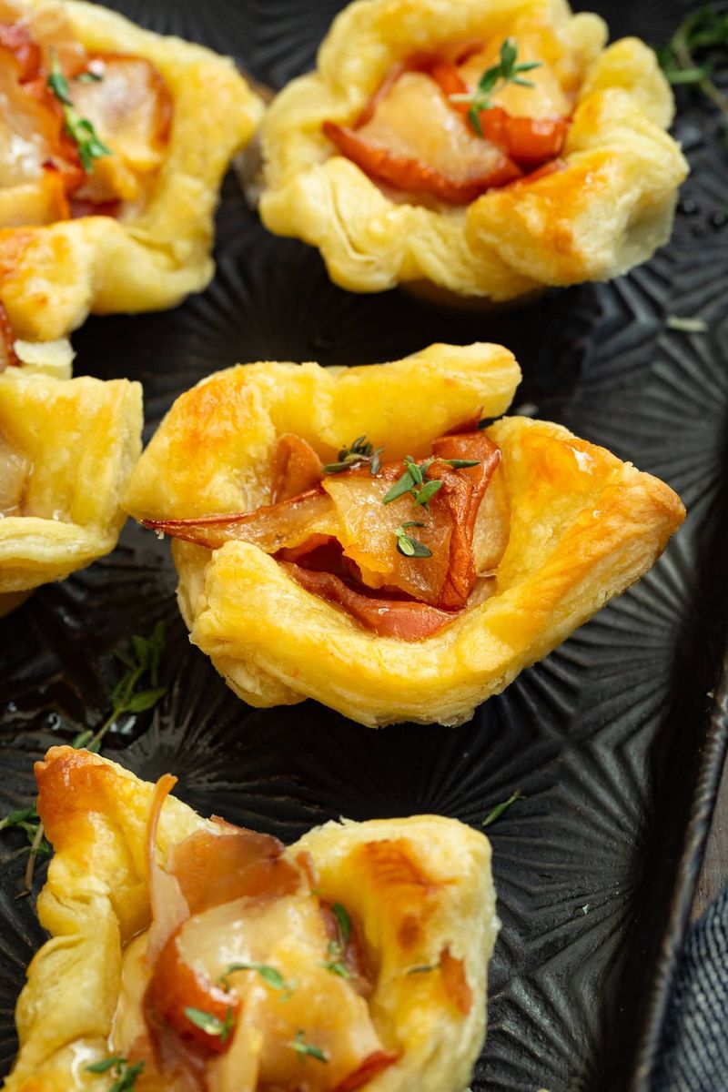 Pear and Brie Puff Pastry Bites