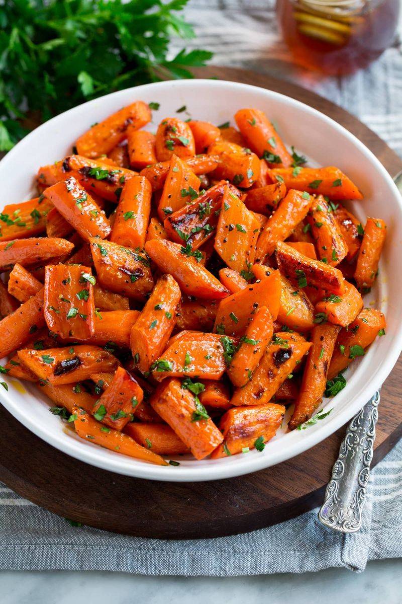 Roasted Carrots with Parsley Vinaigrette