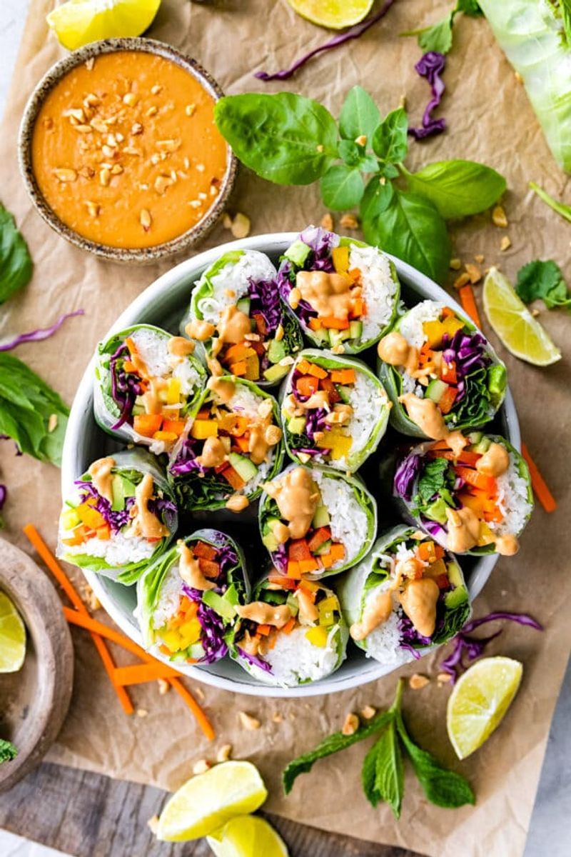 Rice Paper Rolls with Peanut Sauce