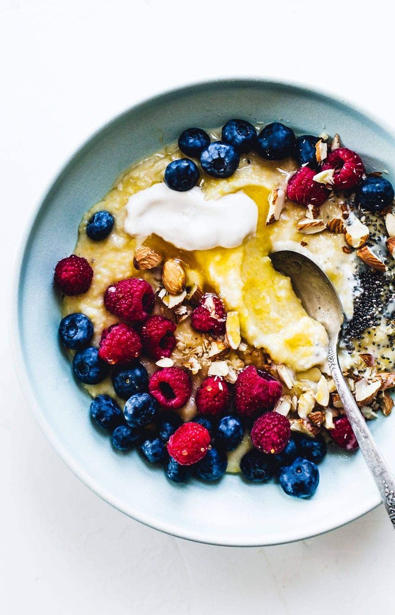 Sweet Polenta with Berries and Honey