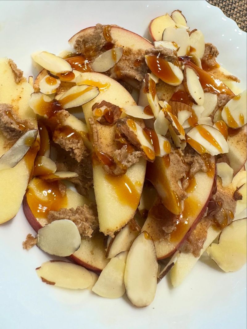 Sliced Apples with Almond Butter and Honey