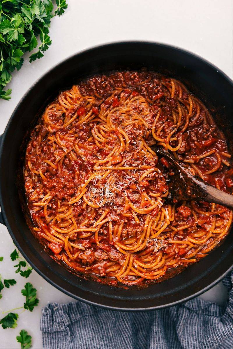 Spaghetti From a Deep Skillet