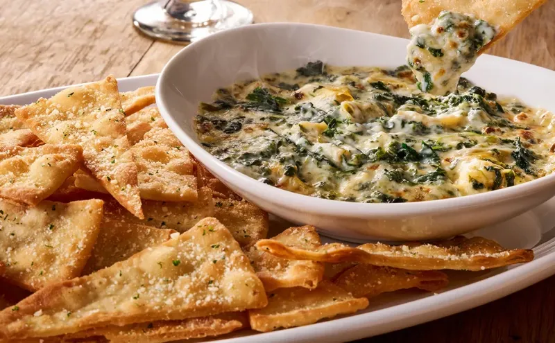 Spinach Artichoke Dip with Pita Chips