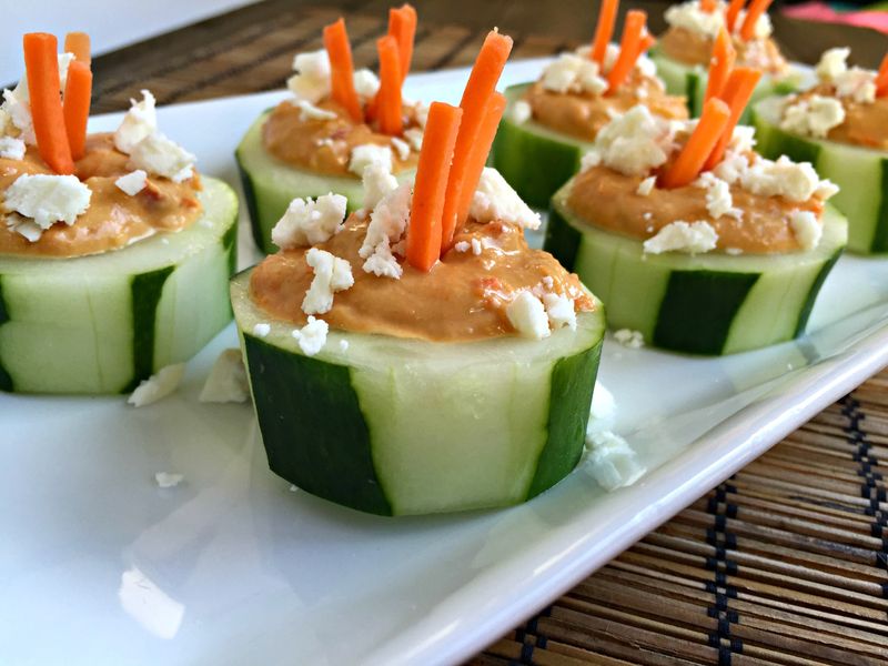 Cucumber and Hummus Cups