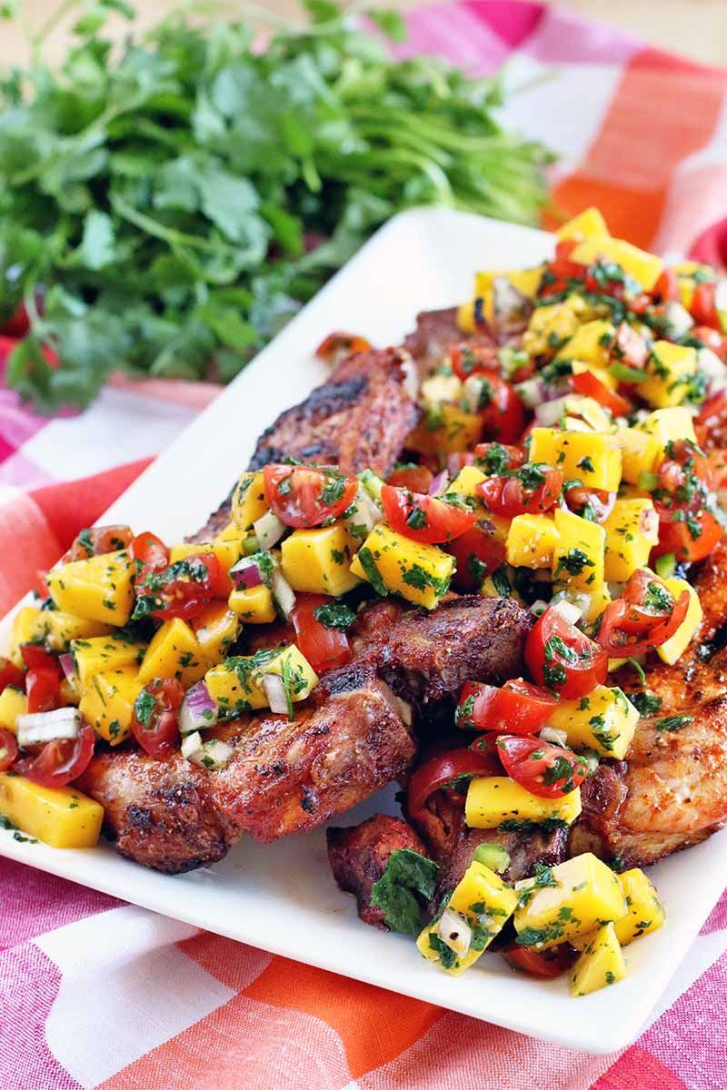 Pork Chops with Mango Jalap	efeno Salsa